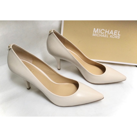Michael Kors Flex Pump Heels Leather Vanilla Ivory - Picture 5 of 15